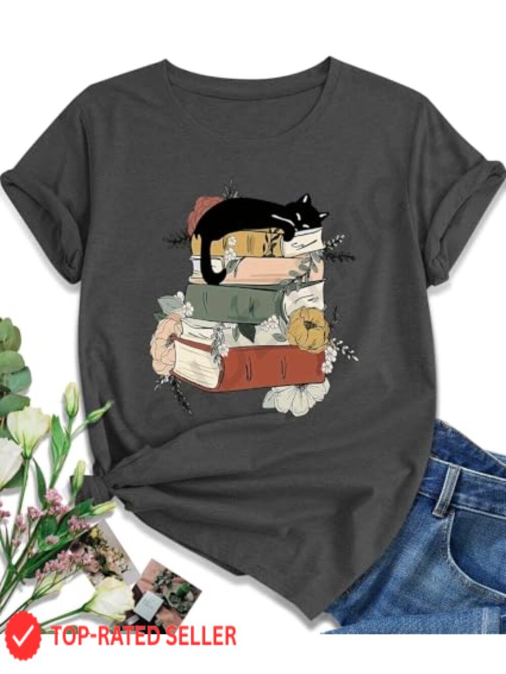 Women's Graphic Tee Short Sleeve Loose Fit Casual Top